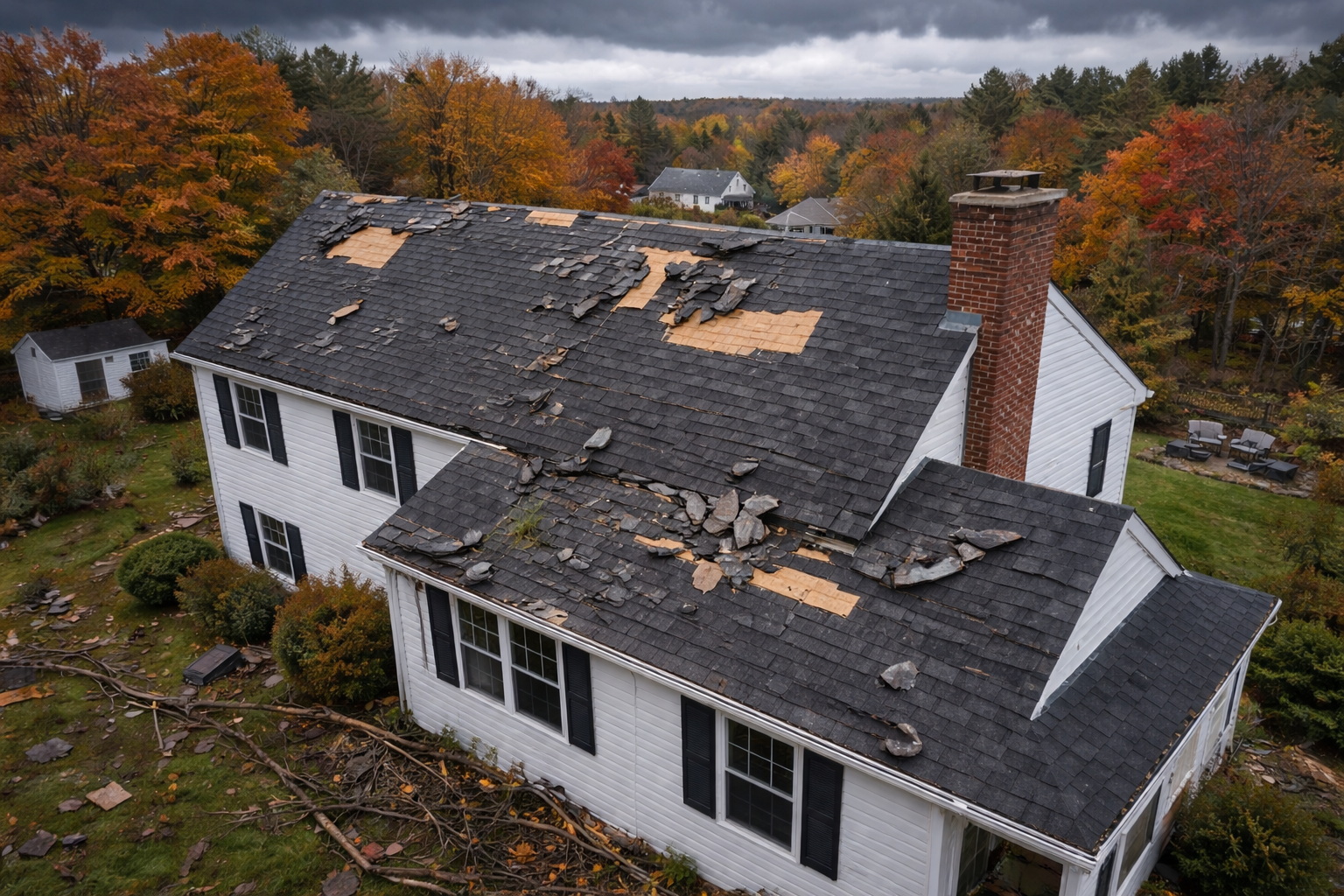 Storm damage roof repair Worcester County